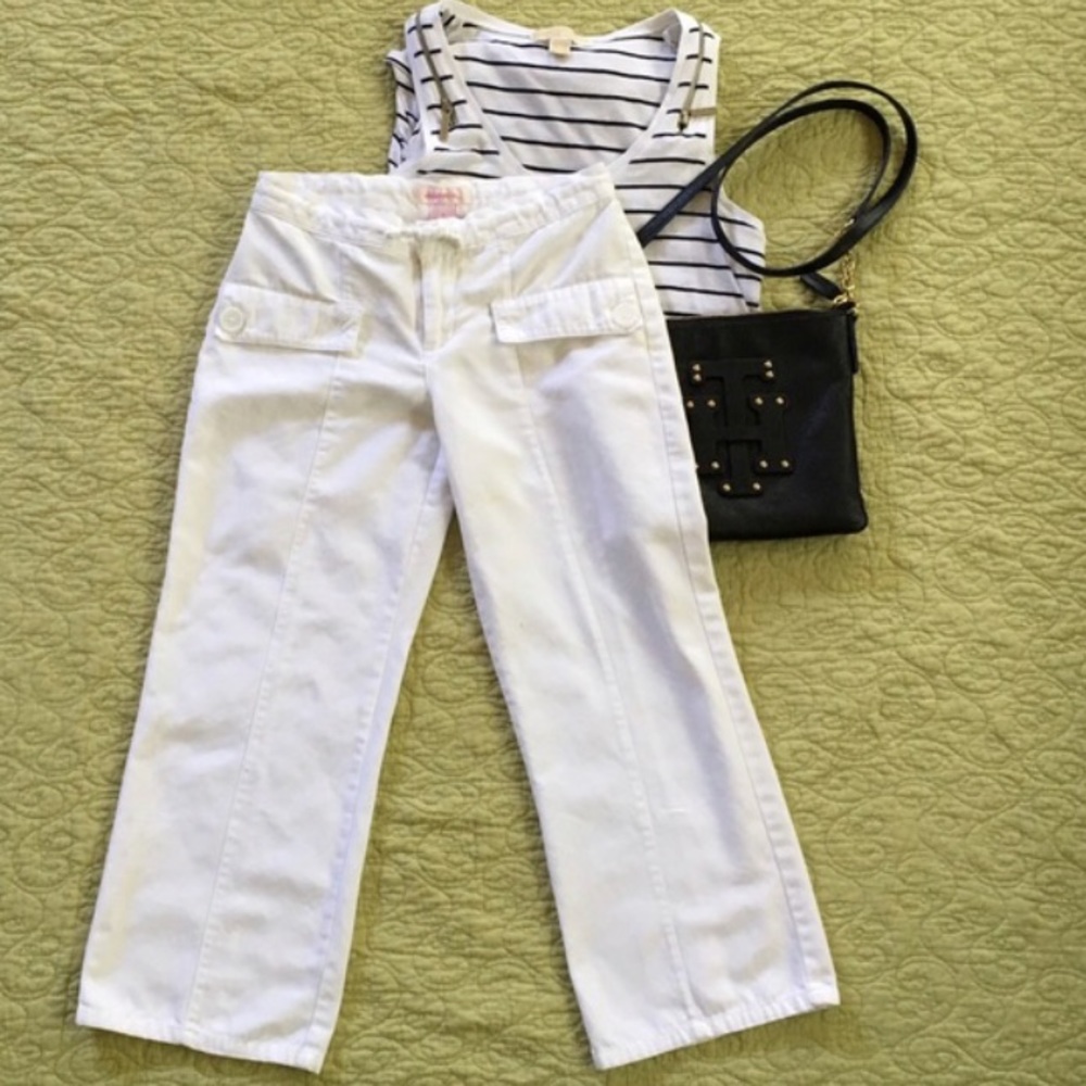 Xhilaration White Cuffed Capris